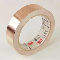 This general-purpose foil electrical tape is designed for conductive applications such as grounding, shielding, and splicing in electrical enclosures and control panels. It features a brown acrylic adhesive and a 600 V voltage rating