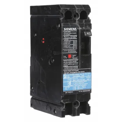 Siemens Molded Case Circuit Breaker: 40 A Amps, 18kA at 480V AC, Fixed, Load Side Lug - ED-Frame Siemens Molded Case Circuit Breakers
