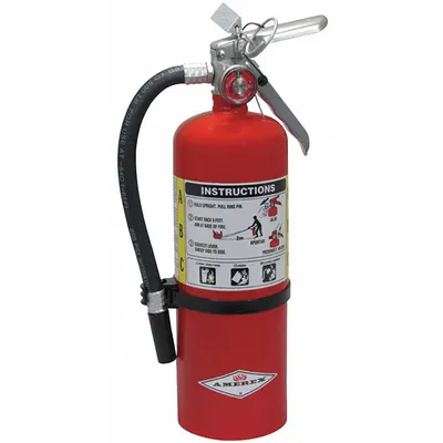AMEREX B402 Class ABC Fire Extinguisher, 5 lb, 3A:40B:C, Monoammonium Phosphate - Class ABC Fire Extinguishers