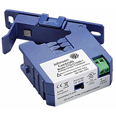 JOHNSON CONTROLS Current Transducer: Current Transducer, 2.72 in H x 2.56 in W x 1.06 in D - Current Transducers