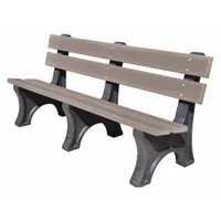 ULTRASITE Outdoor Bench: Colonial, 72 in Overall Lg, 33 1/2 in Overall Ht, Gray, Black (MPN PB 6GRACOLE)