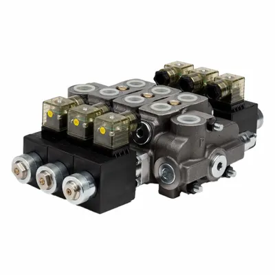 HYDRO CUSTOM Hydraulic Directional Control Valve: Four-Way / Three Positions - Stack Valve Working Sections