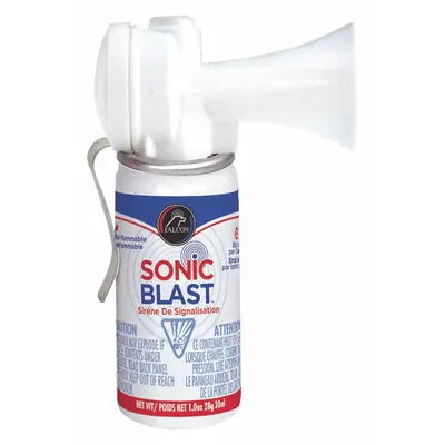 SONIC BLAST Personal Safety Horn: 112 dB, 1 oz Net Wt, Plastic, 39 ft Coverage, 3 1/2 in Lg - Personal Safety Horns