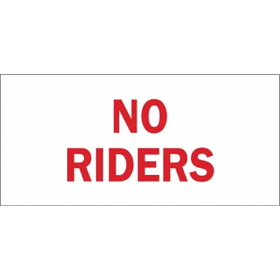 BRADY No Riders Sign - No Riders Signs