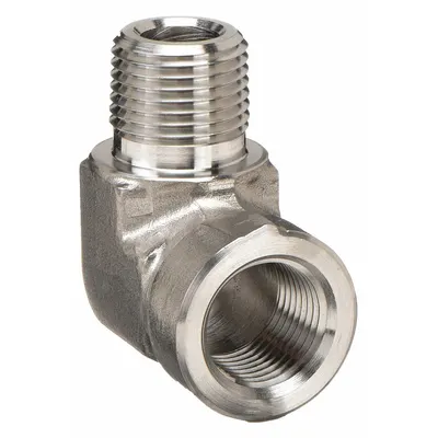 PARKER Metal Pipe Elbow: 90° Elbow, 316 Stainless Steel, 1/2 in x 1/2 in, 4,500 psi - Extreme Pressure Instrumentation Pipe Fittings