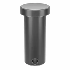 Inch-series clevis pin with 5/8 in diameter and 1-1/2 in shank length. Supplied in a pack of 10. Used as a removable, non-threaded fastener in clevis and hitch-pin applications for connecting components in machinery and linkages.
