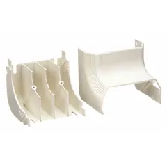 This 90-degree internal elbow is designed for use with T70B nonmetallic single-channel raceways. Made of plastic in an off-white finish, it features a snap-on mounting style for routing and protecting low-voltage cabling around inside corners in raceway systems.