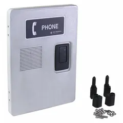 This door replacement kit is designed for use with Series 257 telephones. It includes a gray plastic door with a lift-off hinge and stainless steel screw/washer. The kit is used to replace damaged or worn doors in telephone enclosures.