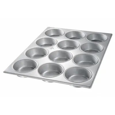 CHICAGO METALLIC 12-Slot Muffin Pan, Aluminized Steel, 15 1/2 in - Cupcake & Muffin Pans