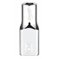 MILWAUKEE Standard Socket: Metric, 1/4 in Drive Size, 5 mm Socket Size, 6-Point, Std, Chrome (MPN 45-34-9030)