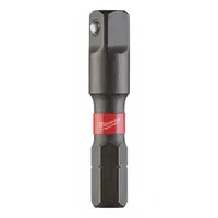 MILWAUKEE Hex Drive Socket Adapter: 1/4 in Input Drive Size, Black Oxide, 1/4 in Output Drive Size (MPN 48-32-5020)