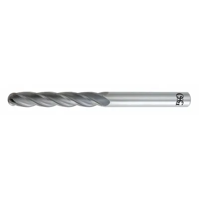 OSG Ball End Mill: Carbide, 4 Flute, 6 mm Mill Dia, 38 mm LOC, 102 mm OAL (MPN 484-2362-BN) - General Purpose Carbide Ball End Mills