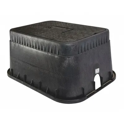 NDS Meter Box: Polyolefin, Rectangular, 12 in Overall Ht, 20 in Overall Wd - Valve & Meter Boxes