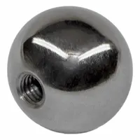 This steel ball knob features a 1 in diameter and a 1/4"-20 threaded hole with a 0.5 in thread length. It is used as a manual control handle on machinery, valves, or adjustment mechanisms, providing a secure grip for frequent hand-tightening or positioning