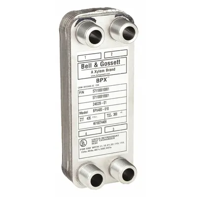 BELL & GOSSETT Heat Exchanger: 60,000 BtuH Water / 9,700 BtuH Oil, 25 gpm, 1.01 sq ft - Brazed Plate Heat Exchangers