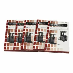 Replacement checklist books for recording daily inspections and maintenance activities on electric narrow aisle forklifts. Each pack contains 5 books with structured log formats to document equipment checks. Compatible with manufacturer model number 70-1072-CP.