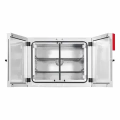 Non-refrigerated forced air incubator with 14.13 cu ft capacity, digital display, and 120V AC operation. Temperature range from 5 °C with accuracy tolerance of 0.1% and uniformity of 0.4 +/- K at 37 °C. Suitable for general incubation tasks such as microbiology, cell culture, and stability testing requiring uniform temperature distribution.