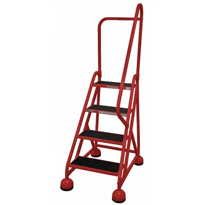 COTTERMAN Rolling Ladder: 3 ft Platform Ht, Partially Assembled, Steel - Steel Ultra-Stable Weight-Actuated Ladders