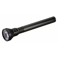 Rechargeable flashlight delivering 1100 lumens with a 1.5-hour runtime at maximum brightness. Includes an AC/DC Smart Charger and rechargeable battery. Suitable for industrial maintenance, security patrols, and emergency response in low-light conditions.
