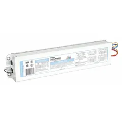 Fluorescent sign ballast for powering up to 4 bulbs with a minimum total bulb footage of 4 ft. Rated for a minimum starting temperature of -20°F, suitable for indoor or protected outdoor signage and display lighting applications.