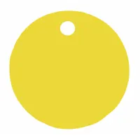 C.H. HANSON Blank Tag: Aluminum, 3 in Dia, Yellow, 0.04 in Thick, Round, 3 in x 3 in, 5 PK (MPN 43085)