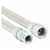 Gas Connector: 3/8 in Hose Inside Dia., 24 in Hose Lg, 85,000 BTU Capacity, Silver, FNPT x FNPT (MPN 20-3132-24)