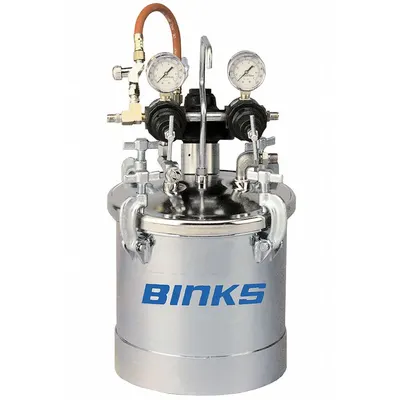 BINKS Paint Pressure Pot: Steel, 10 L Capacity, Direct Drive Agitator - Paint Pressure Tanks