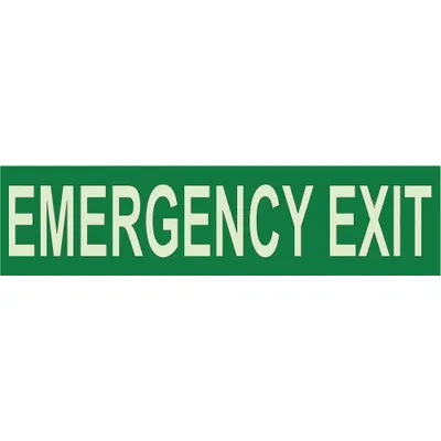 ABILITY ONE Photoluminescent Adhesive Emergency Exit Sign - Emergency Exit Signs