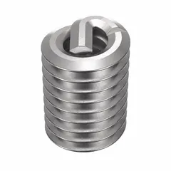 This helical insert is a free-running, tanged tang style thread insert with M2.2-0.45 thread size and plain finish. It is used to repair or reinforce internal threads in metal substrates, providing a wear-resistant thread for applications such as automotive, aerospace, and industrial machinery.