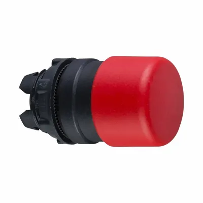 SCHNEIDER Mushroom Head Push Button: Red, 22 mm Mounting Size, Non-Metallic - Mushroom-Head Push-Button Operators