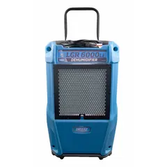 This water damage restoration dehumidifier uses low grain refrigerant R-32 to efficiently remove moisture from flooded or damp environments. It includes an hour meter for runtime tracking, an air filter, and a drain hose. Suitable for drying structures and preventing mold growth in restoration applications.
