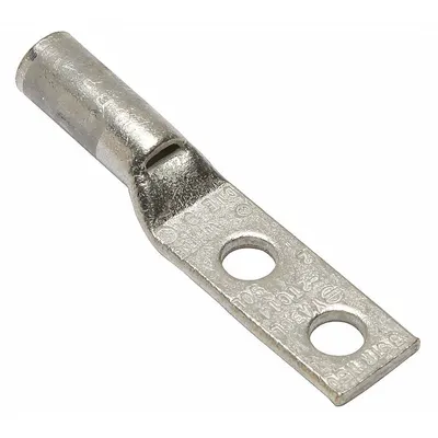 BURNDY Compression Lug: For 3 AWG, Stranded Wire, 1/4 in Stud Size, Std - Two-Hole Compression Lugs