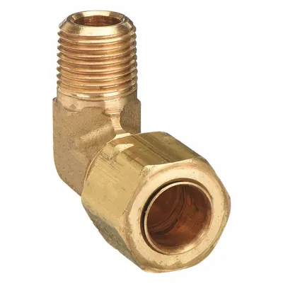 PARKER Self-Aligning Brass Compression Fitting, 5/16 in OD x 1/4 in MNPT, 25 PK - Self-Aligning Brass Compression Fittings