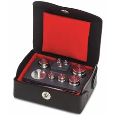 This metric calibration weight kit includes a 50 g stainless steel cylinder/leaf weight and a tweezer for handling. Used to verify and adjust the accuracy of laboratory and industrial scales in quality control, metrology, and precision weighing applications.