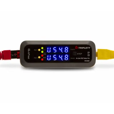 TRIPLETT In-Line PoE Tester Pro: Base Model, POE3000, CAT5/CAT6/CAT6A/CAT7, Ethernet - Copper Cable Verification Testers