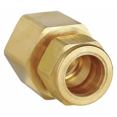 PARKER Compression Fitting Adapter: 3/4 in OD x 3/4 in pipe Size, Compression x FNPT - Single-Ferrule Brass Compression Fittings