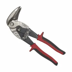 This right-cutting aviation snip from MALCO features a steel blade and TPR grip with steel construction. It has an overall length of 8 3/4 inches and a cutting length of 1 1/2 inches. Designed for cutting 24 ga cold rolled steel and stainless steel, it is commonly used in HVAC, sheet metal, and fabrication work for making tight curves and straight cuts.
