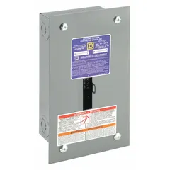 Main lug load center for indoor use, rated 70A at 120/240V AC, 1-phase. Provides 2 spaces and supports up to 2 tandem breakers. Short-circuit current rating of 65kA. Includes flush cover. Suitable for power distribution in residential or light commercial panels.