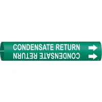 Pipe Marker: Condensate Return, Green, White, Fits 3/4 to 1 3/8 in Pipe O.D., 1 Pipe Markers (MPN 4314-A)