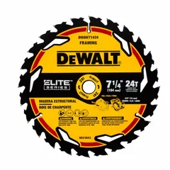 This 10-pack of 7-1/4 in diameter circular saw blades features 24 teeth with a 0.07 in kerf and a 5/8 in arbor. Designed for wood cutting, the 24-tooth configuration suits general-purpose ripping and crosscutting in lumber and sheet goods. These blades are commonly used with circular saws for construction and woodworking tasks.