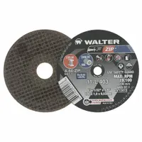 WALTER Abrasive Cut-Off Wheel: Type 1, 4" x 1/32" x 3/8", Aluminum Oxide, 60 Grit, ZIP (MPN 11L403)