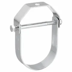 Steel clevis hanger designed to support 3 in pipe using 1/2 in threaded rod. Electro-galvanized finish provides corrosion resistance. Non-cushioned type suitable for commercial and industrial piping systems in HVAC, plumbing, and mechanical installations.