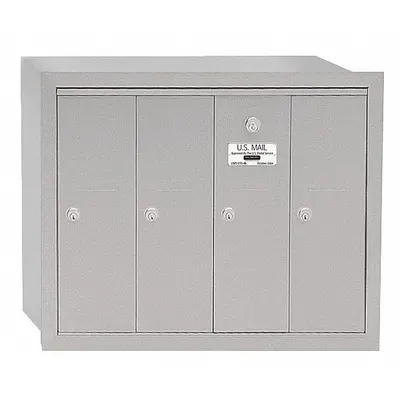 SALSBURY INDUSTRIES Mailbox: 4B+, 4 Doors, Vertical, 19 in H x 24 3/4 in W x 7 1/2 in D, Recessed Mounting - Multi-Unit Mailboxes