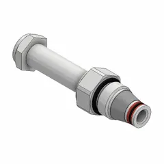 Steel solenoid cartridge valve with polyurethane seal. Screw-in, two-position, normally closed, two-way, electrically operated. Cavity C08-2, value 1.33. Used for on/off flow control in hydraulic systems.