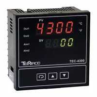 TEMPCO Temperature Controller: TEC-4300, 1/4 DIN Size, Programmable, PID, 90 to 264V AC, Digital (MPN TEC55017)