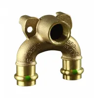 VIEGA PROPRESS Crimp Double Drop Elbow Fitting: 3/4 in CTS x 3/4 in CTS x 1/2 in Pipe size, Bronze (MPN 78802)