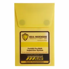 These lift truck log kits provide structured inspection logs for documenting daily maintenance checks on electric counterbalance forklifts. Each 4-pack includes forms to help operators and fleet managers track pre-shift inspections, supporting compliance with safety record-keeping requirements in warehouse and industrial environments.