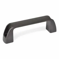 JW WINCO Pull Handle: Unthreaded Holes, Plastic, Black, 1/4 in/5/16 in/M6/M8 Screw Size, 0.32 in (MPN 6333220)