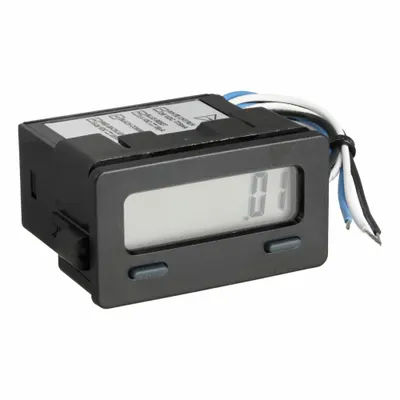 RED LION Time Meter: 10 V AC – 50 V AC, 0.35 in Digit Ht - Max., 1/32 Cutout DIN Size - Time Digital Panel Meters