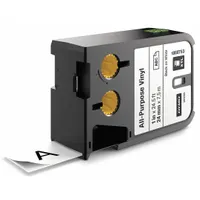 Combined Label and Ribbon Cartridge: 1 in x 29 3/4 ft, Vinyl, White (Gloss), Indoor/Outdoor (MPN 1868753)